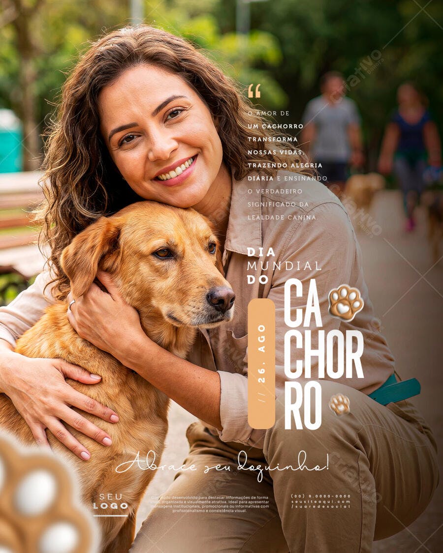 Post Instagram Dia Mundial do Cachorro Pet Shop PSD Editável