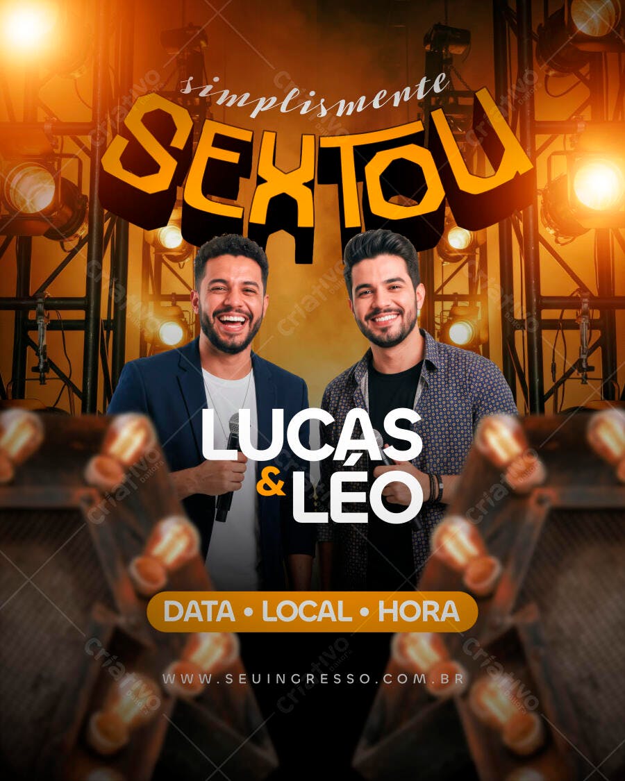 Post Instagram Sextou Balada Show Sertanejo PSD Editável