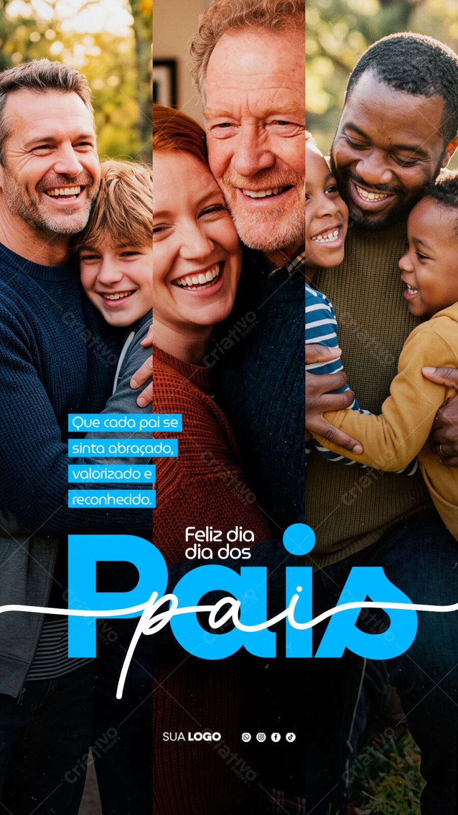 Story Dia dos Pais Família Feliz PSD Editável