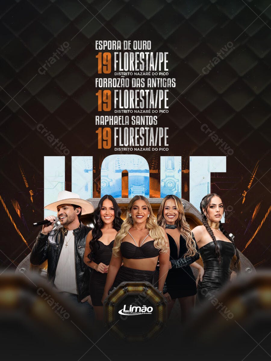 Flyer Forrozão das Antigas Floresta PE PSD Editável