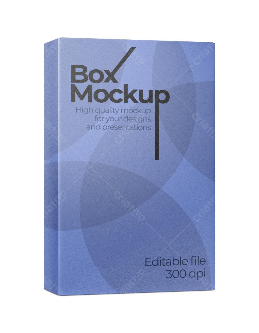 Mockup Caixa Produto Retangular Fundo Branco Editável
