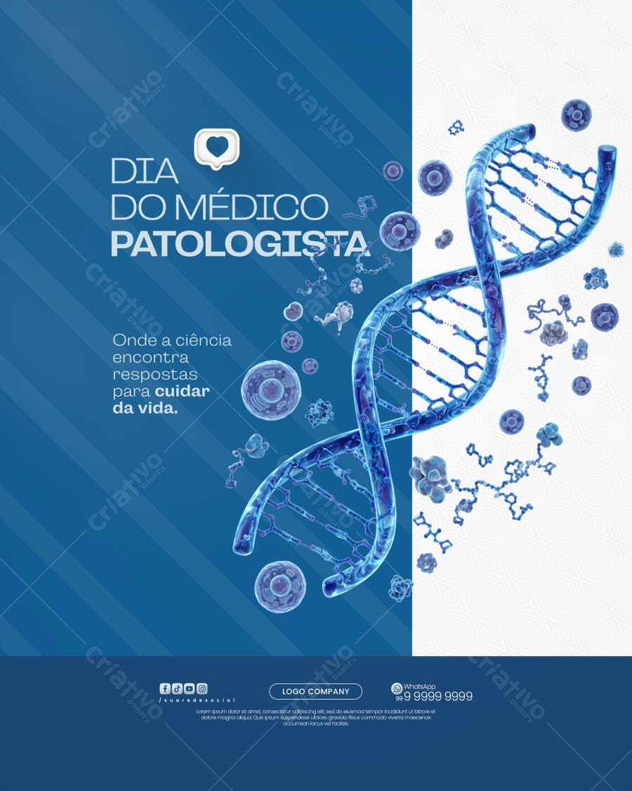 Post Dia do Médico Patologista Clínica Médica PSD Editável