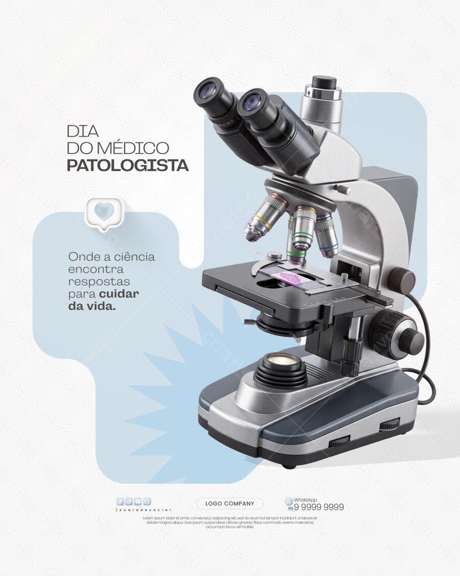 Post Dia do Médico Patologista Clínica Médica PSD Editável
