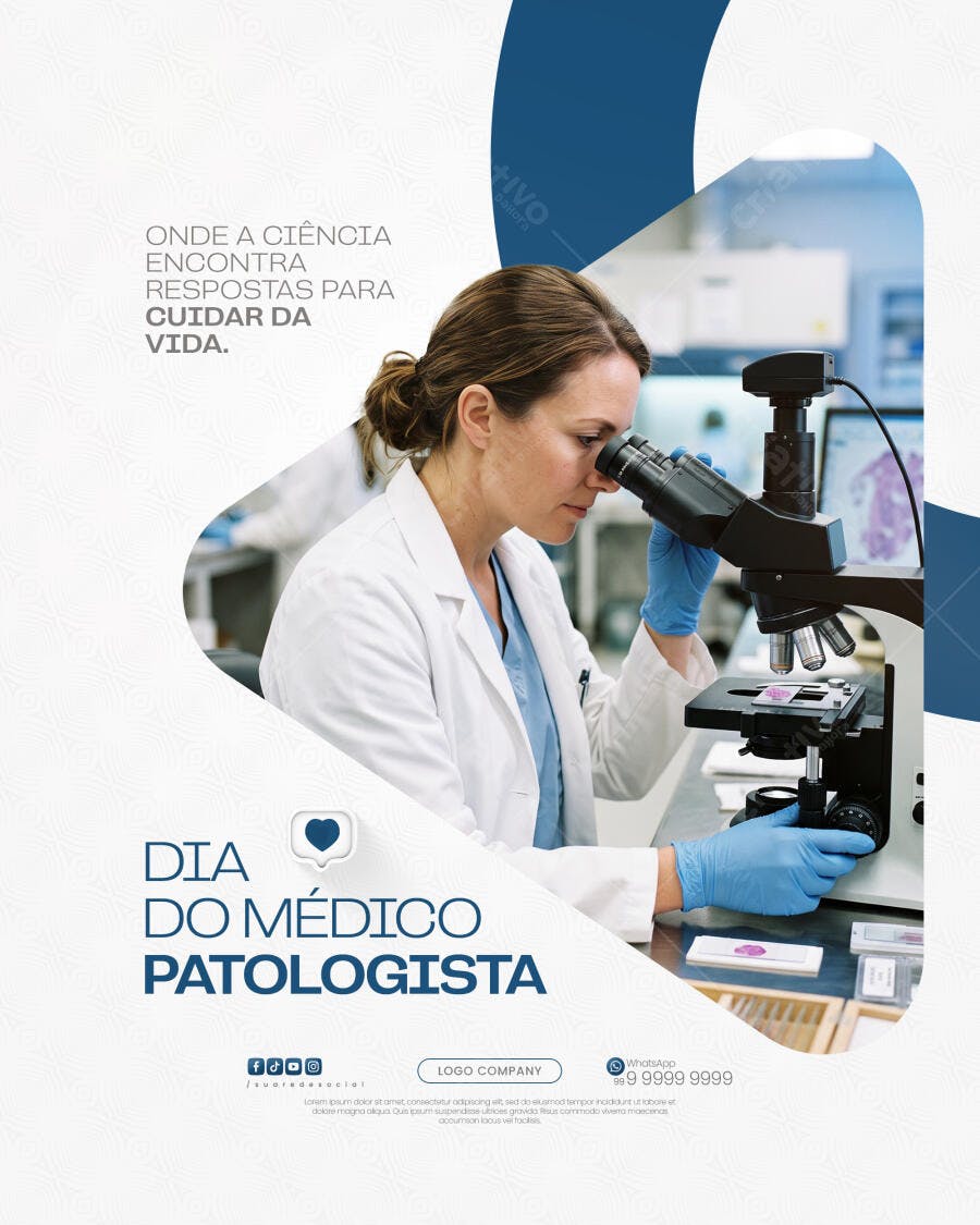 Post Dia do Médico Patologista Clínica Médica PSD Editável