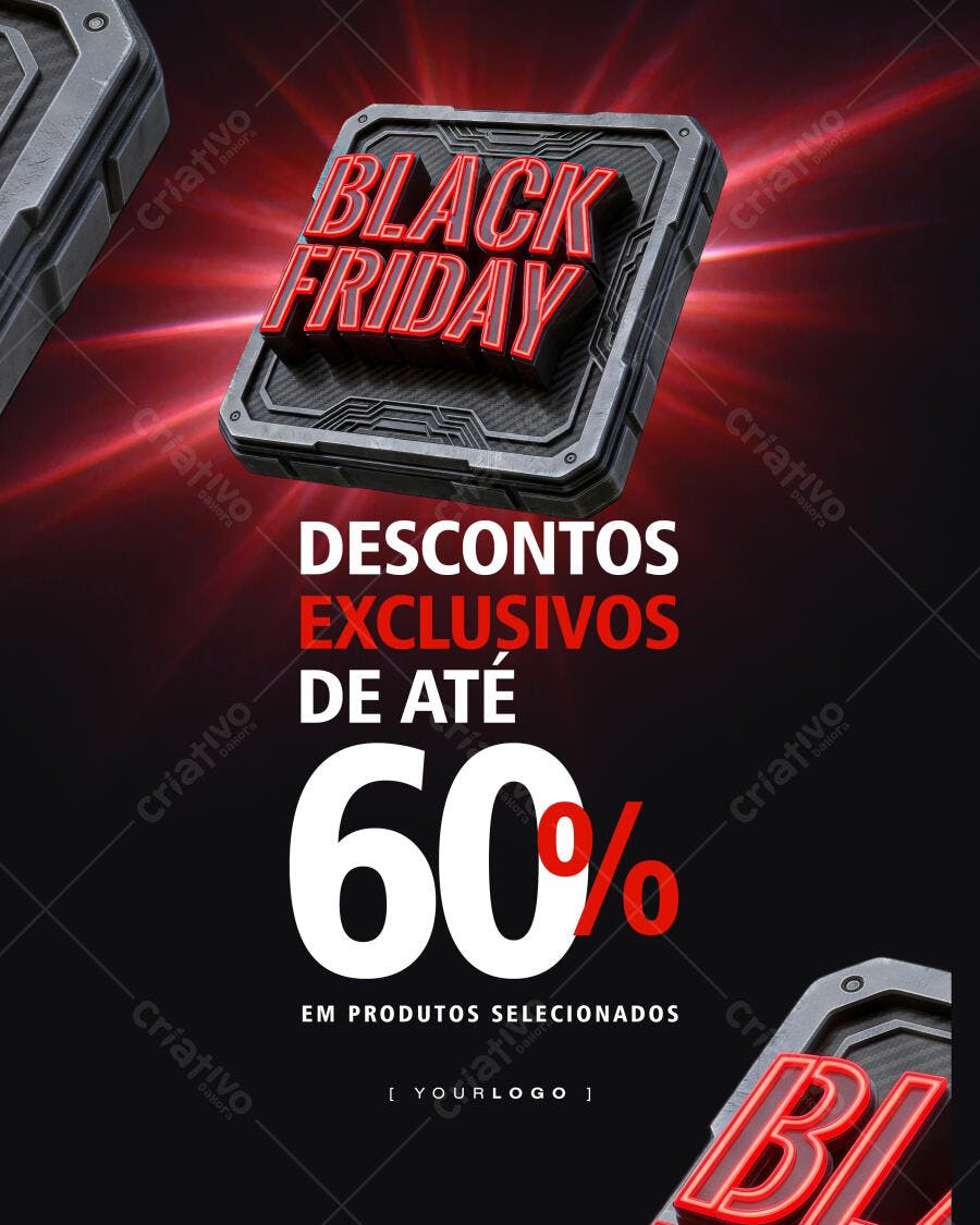 Post Instagram Black Friday Descontos Novembro PSD Editável
