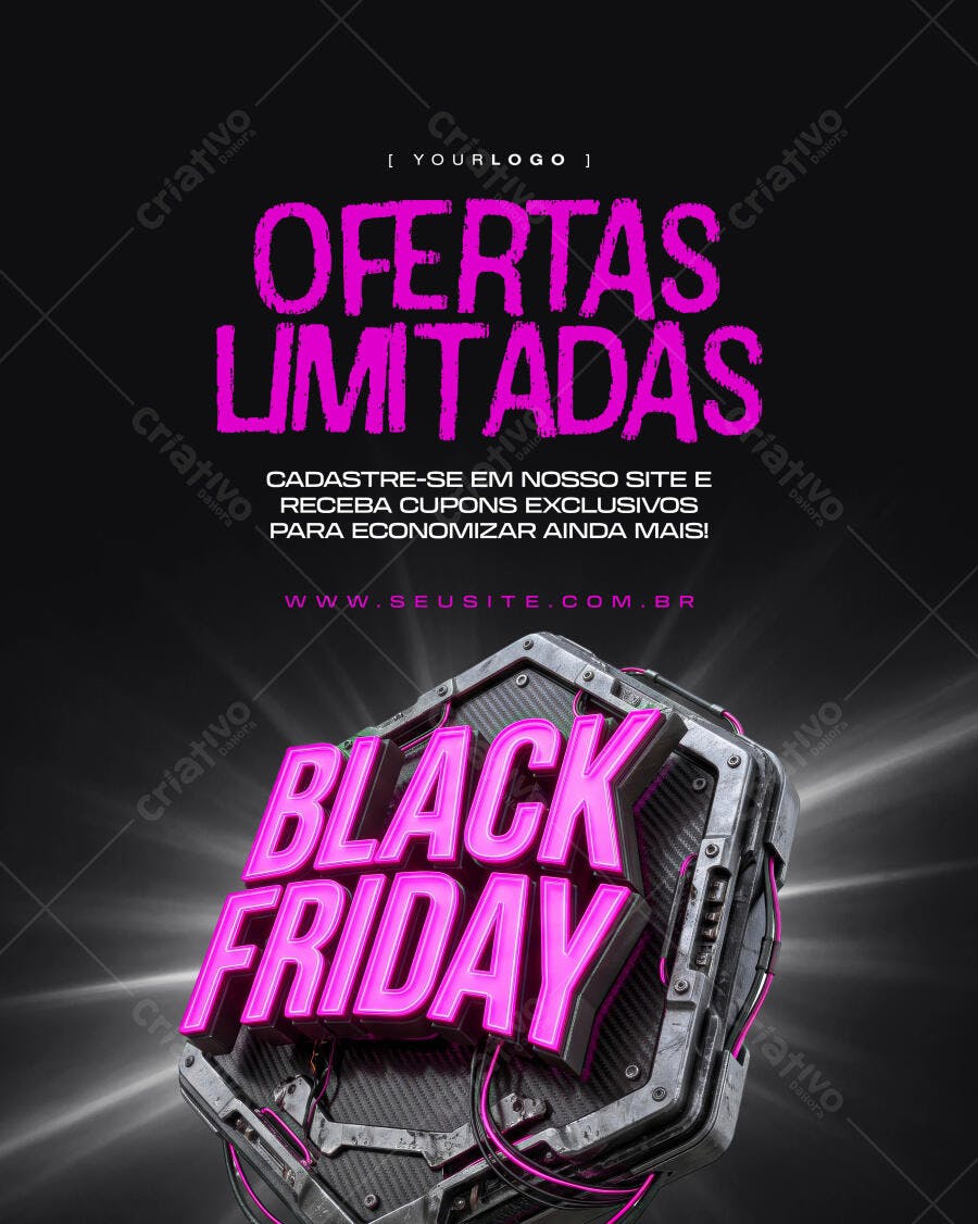 Post Instagram Black Friday Ofertas Limitadas PSD Editável