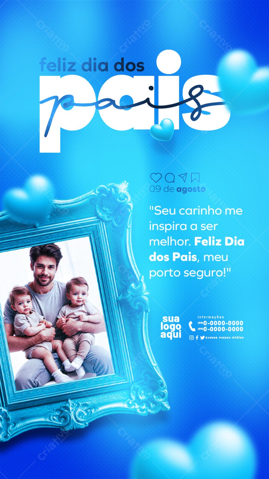 Story Dia dos Pais Agosto PSD Editável