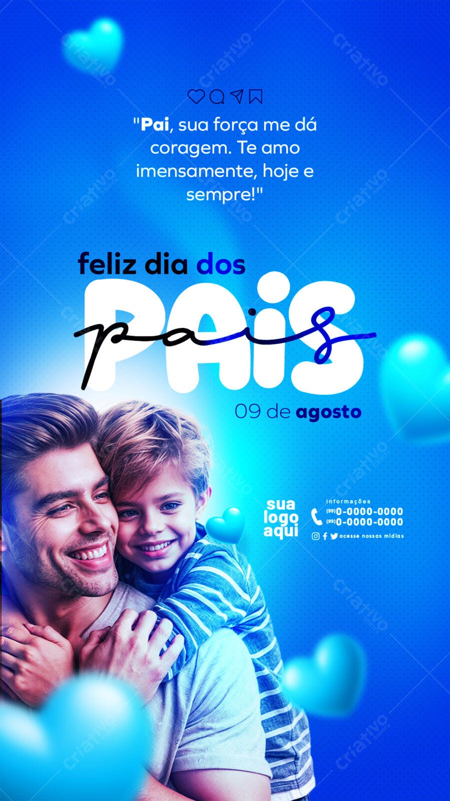 Story Dia dos Pais Agosto PSD Editável