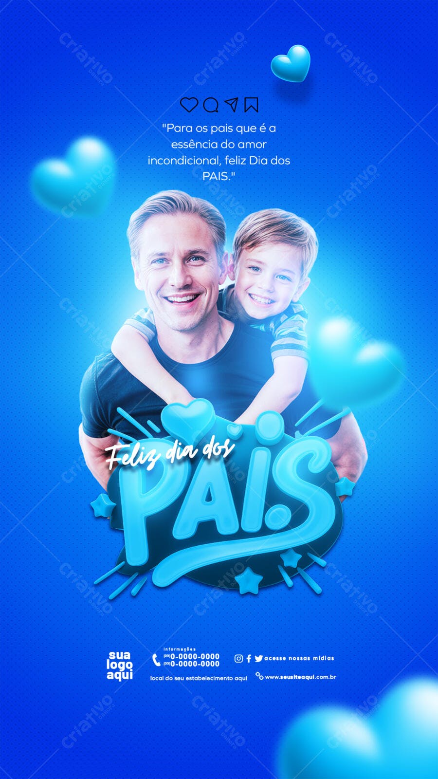 Story Dia dos Pais Agosto PSD Editável