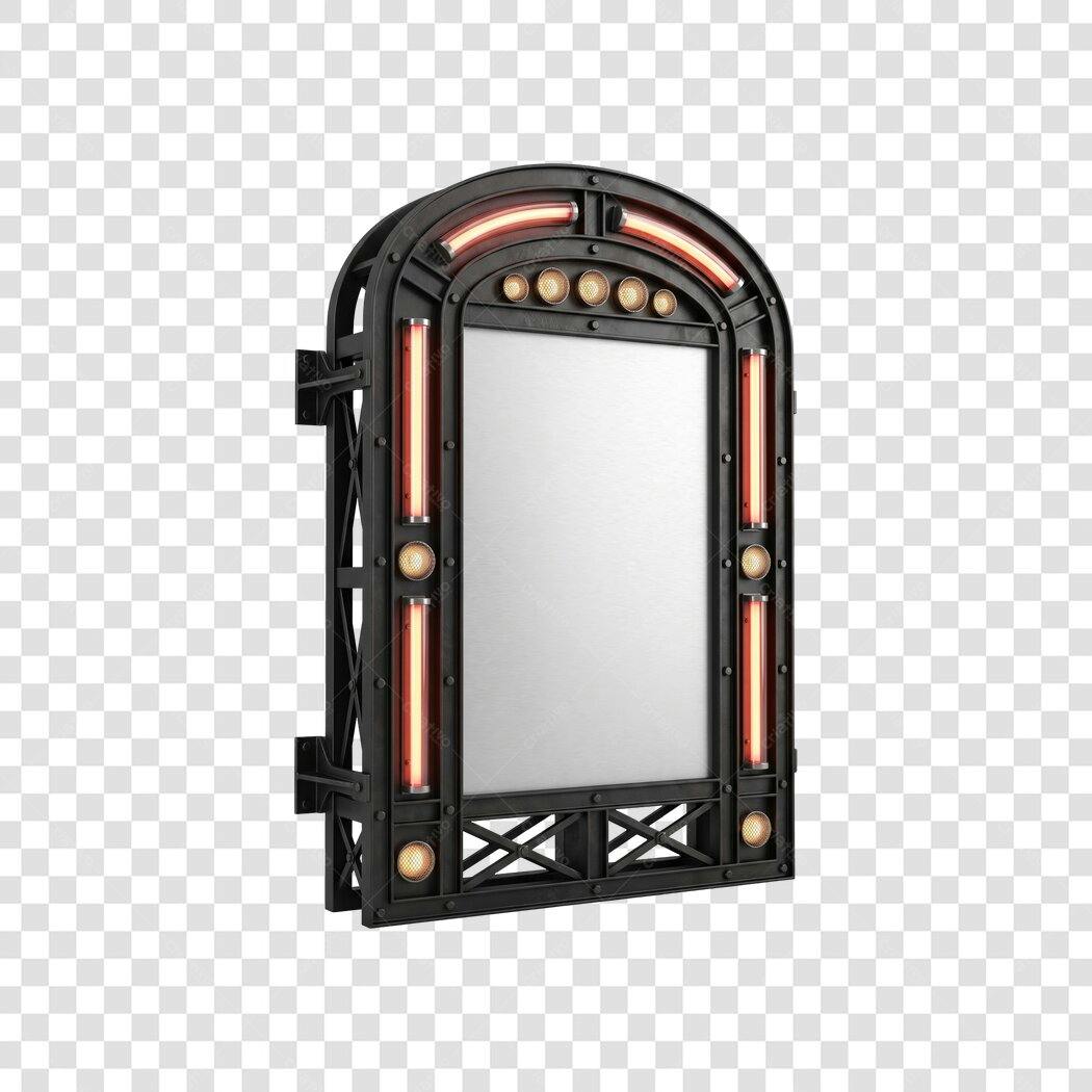 Elemento 3D Painel Luminoso Industrial Retro PNG Fundo Transparente