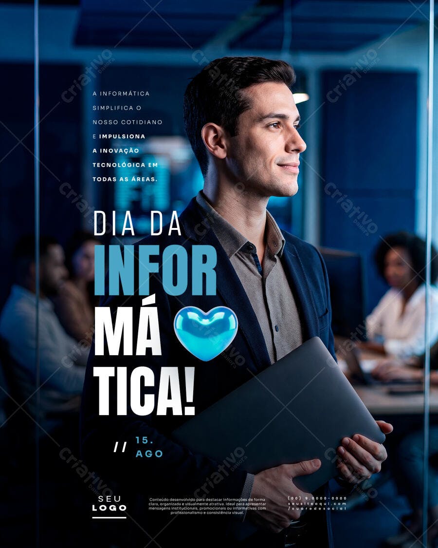 Post Dia da Informática 15 de Agosto TI PSD Editável
