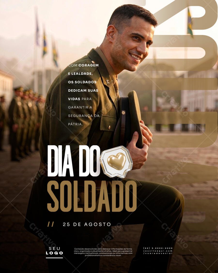 Post Dia do Soldado 25 de Agosto PSD Editável