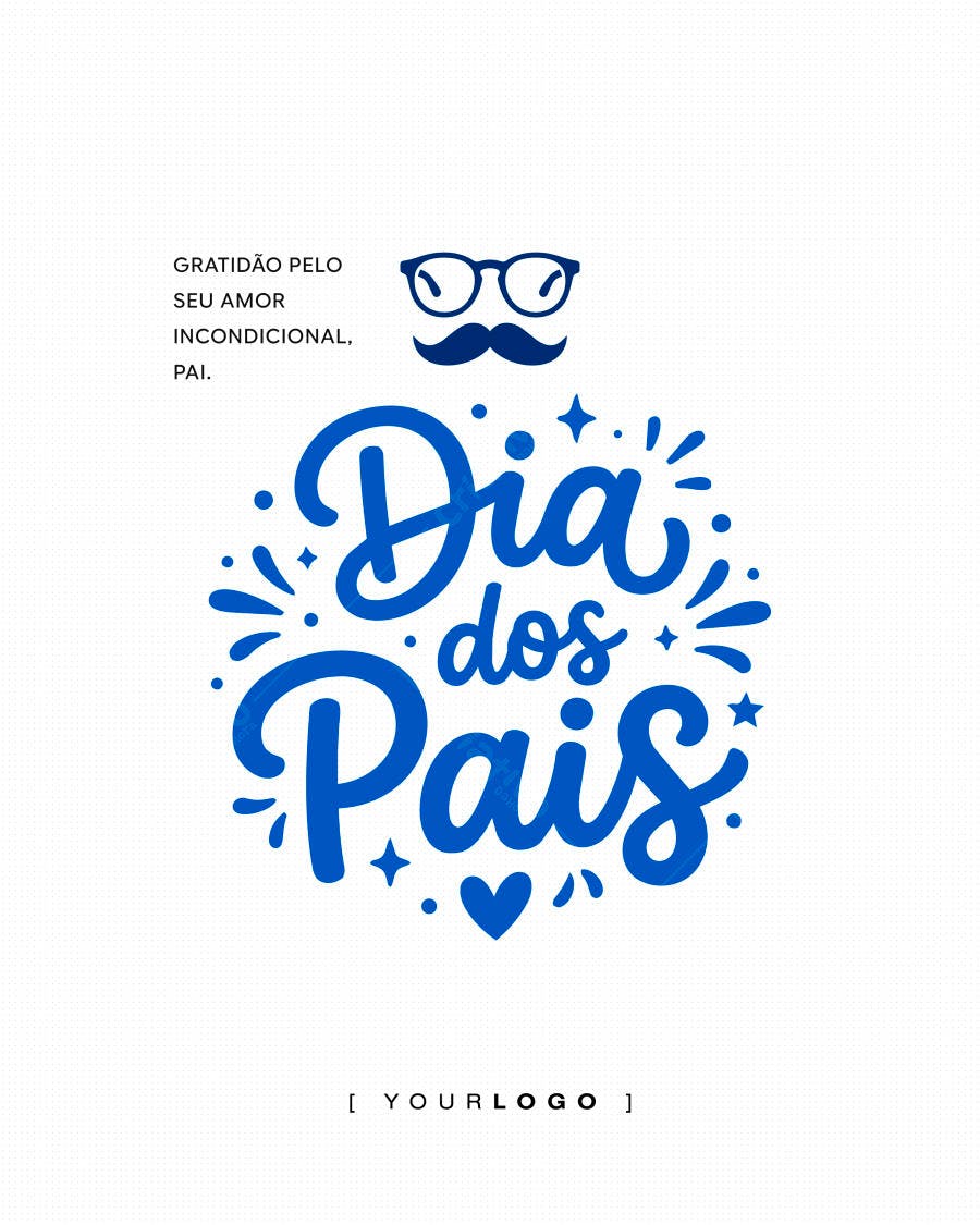 Post Instagram Dia dos Pais Agosto PSD Editável