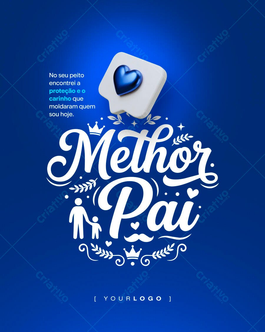 Post Instagram Dia dos Pais Agosto PSD Editável