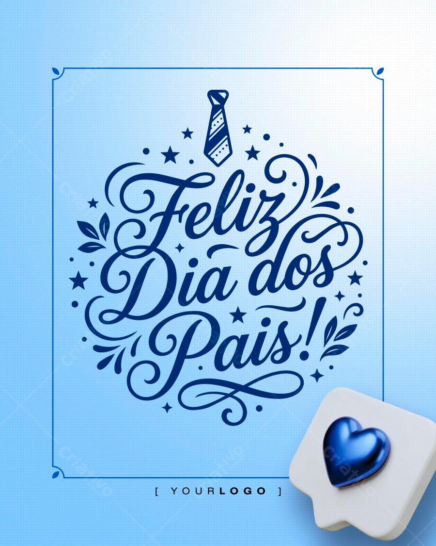 Post Instagram Dia dos Pais Agosto PSD Editável