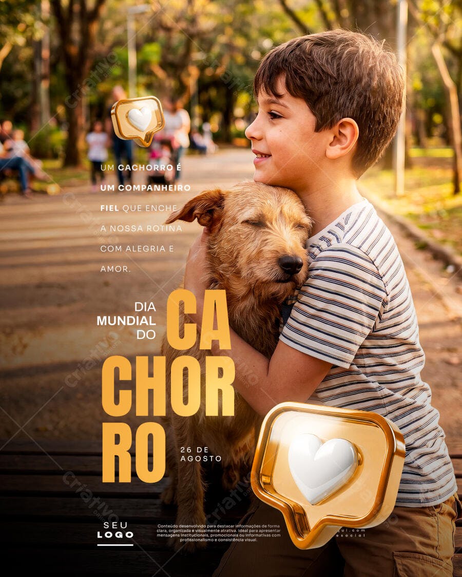 Post Instagram Dia Mundial do Cachorro Pet Shop PSD Editável