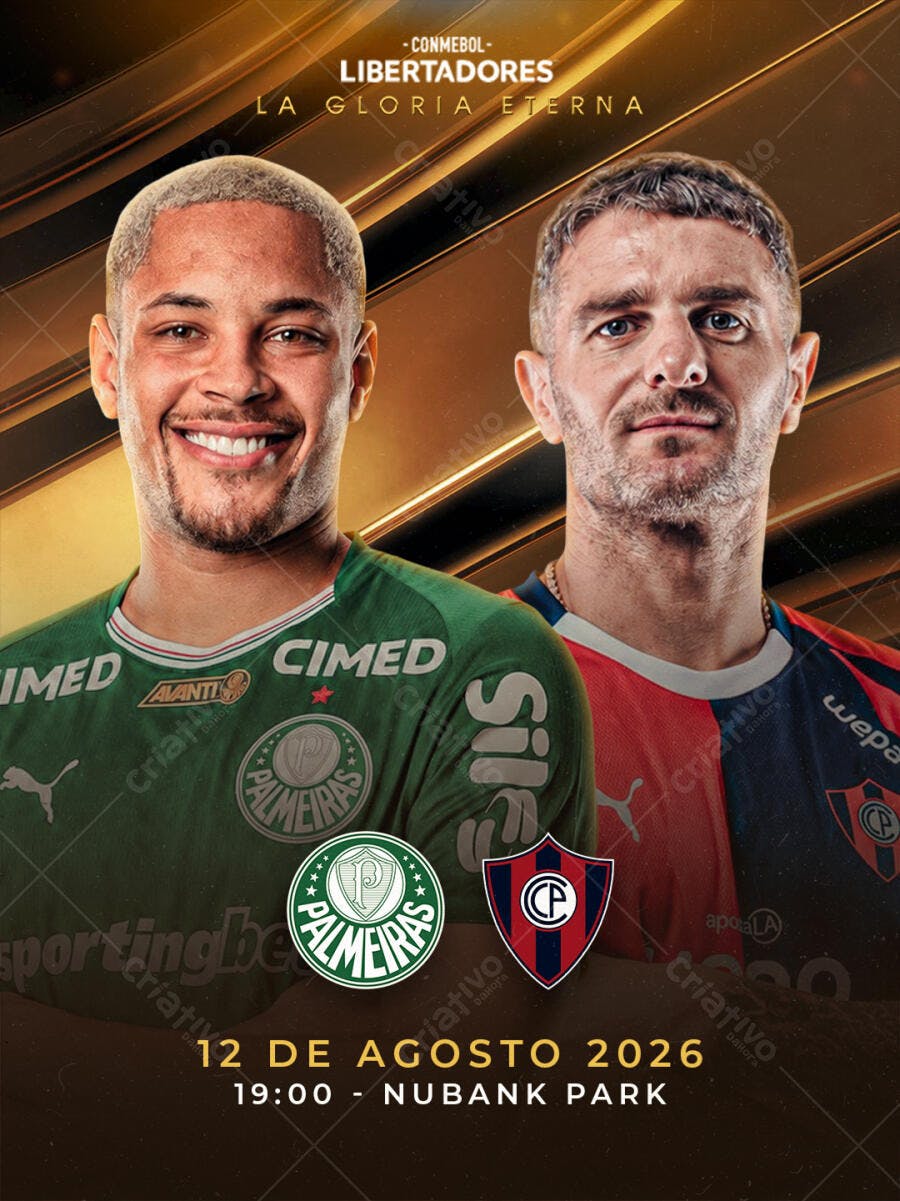 Post Libertadores Futebol Palmeiras PSD Editável
