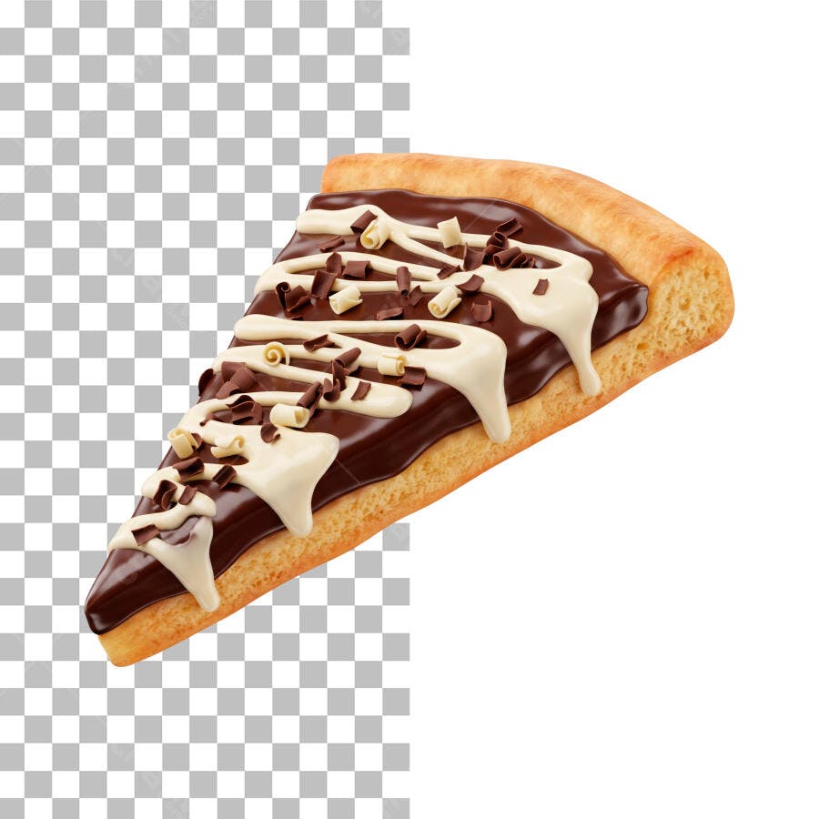 Fatia Pizza Doce Chocolate Pizzaria PSD Editável