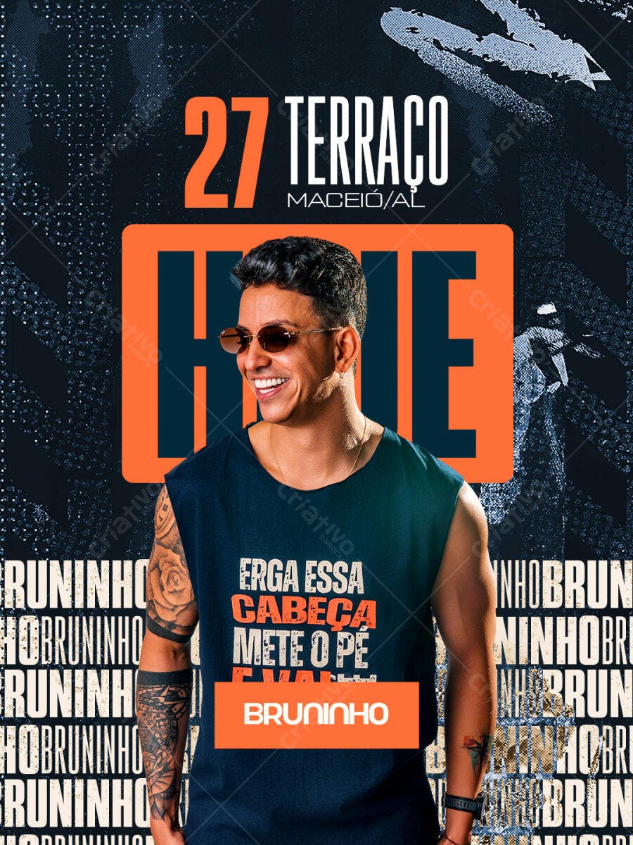 Flyer Evento Show Bruninho Terração Maceió PSD Editável