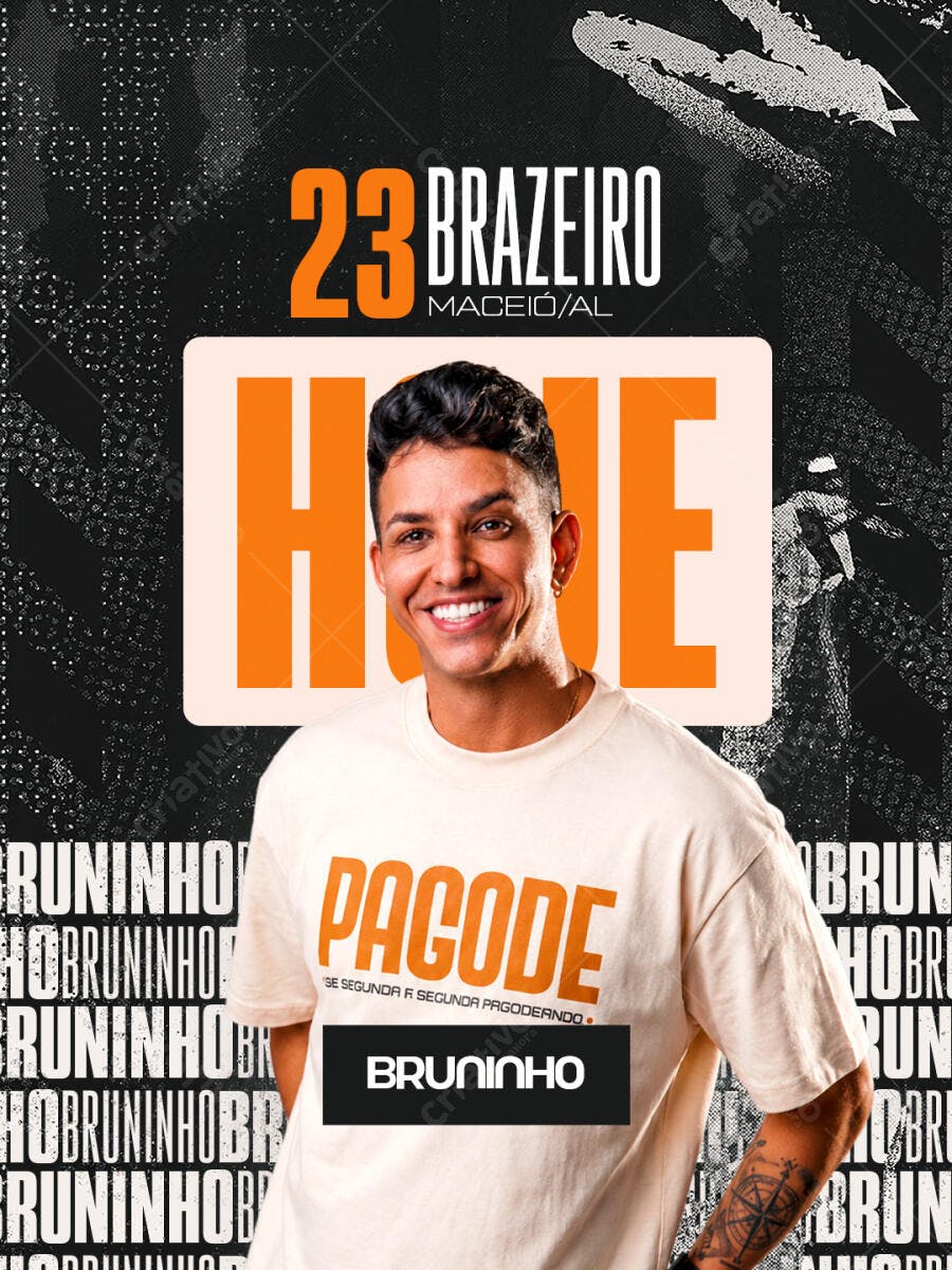 Flyer Show Pagode Bruninho Maceió PSD Editável
