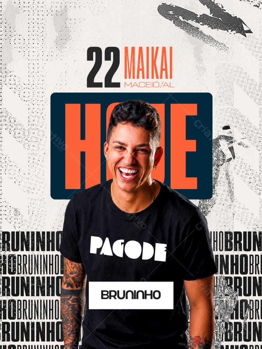 Flyer Show Pagode Bruninho Maikai PSD Editável