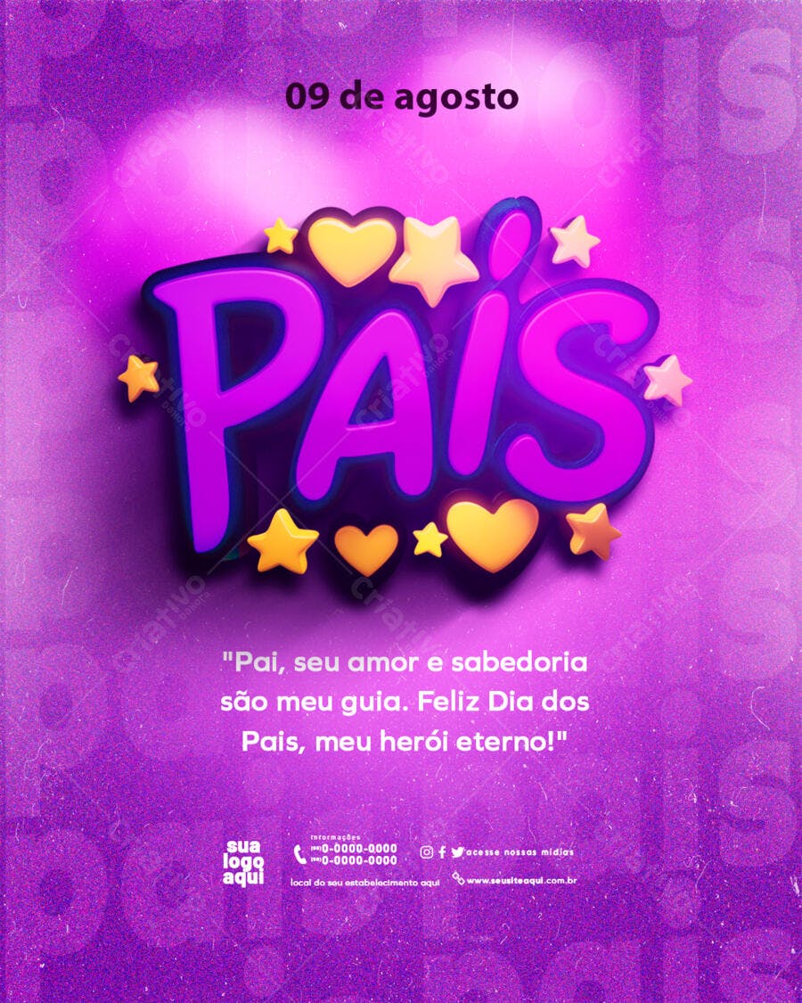 Post Dia dos Pais Agosto PSD Editável