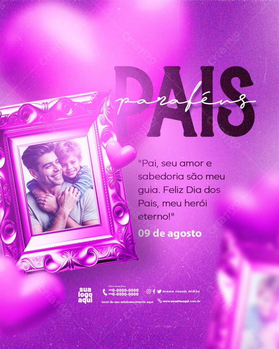 Post Dia dos Pais Agosto PSD Editável