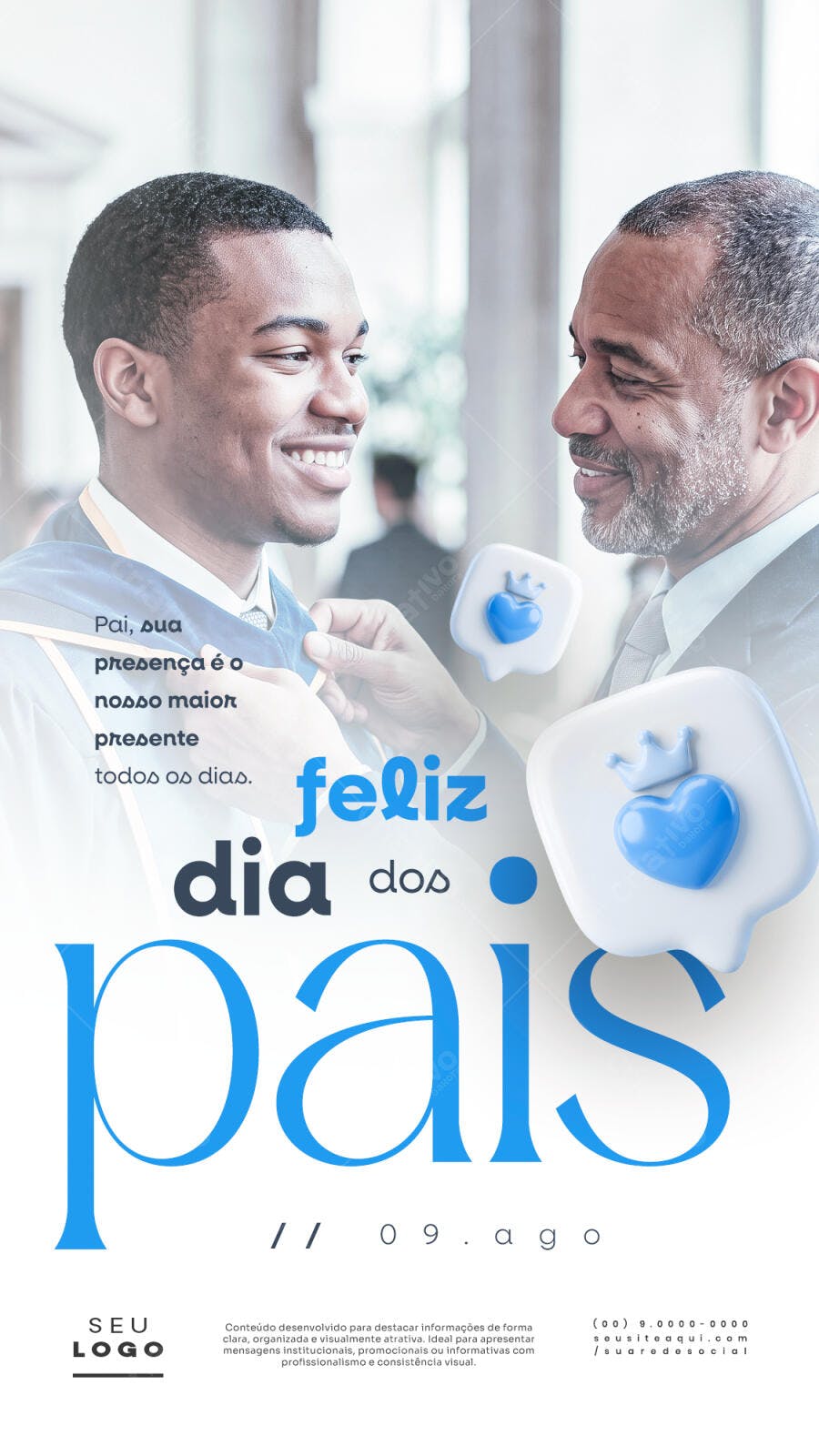 Post Instagram Dia dos Pais Agosto PSD Editável