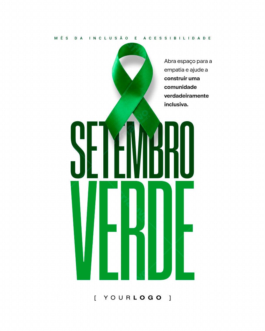 Post Setembro Verde Inclusão Acessibilidade PSD Editável
