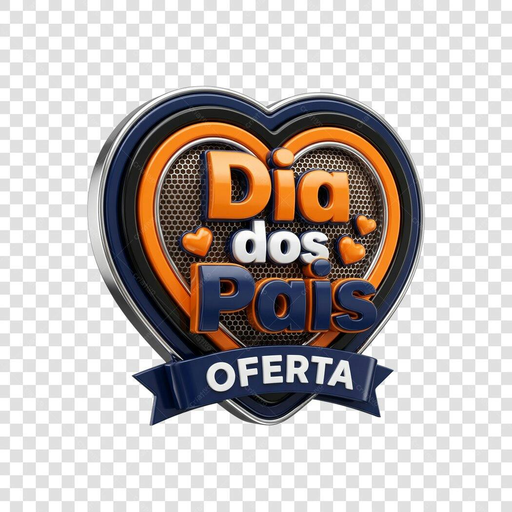 Elemento 3D Dia dos Pais Agosto Oferta PNG Fundo Transparente