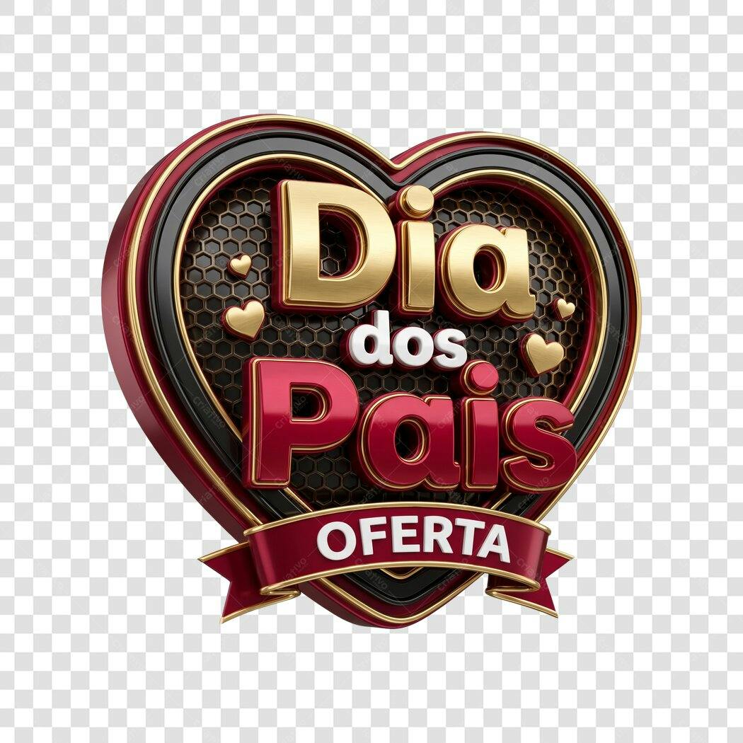 Elemento 3D Dia dos Pais Oferta Agosto PNG Fundo Transparente
