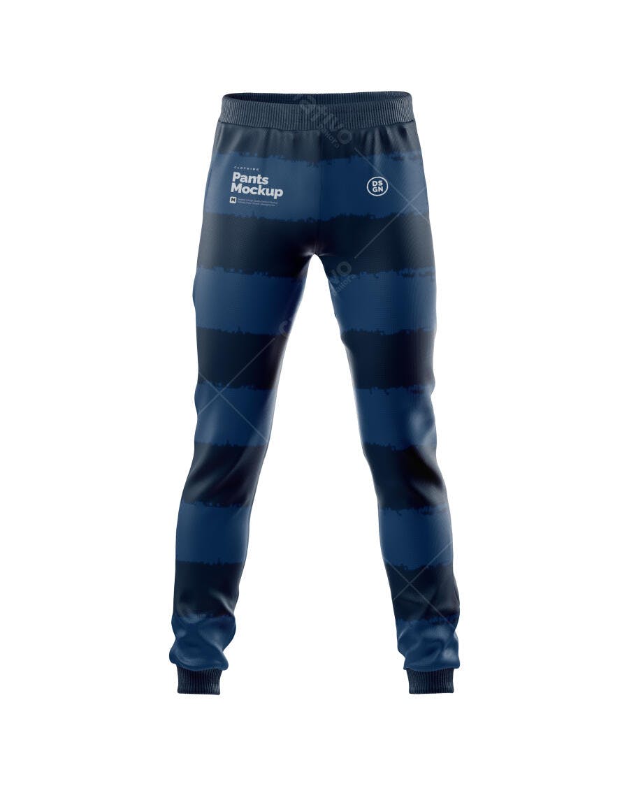 Mockup Calça Moletom Masculina Frente Fundo Branco Editável