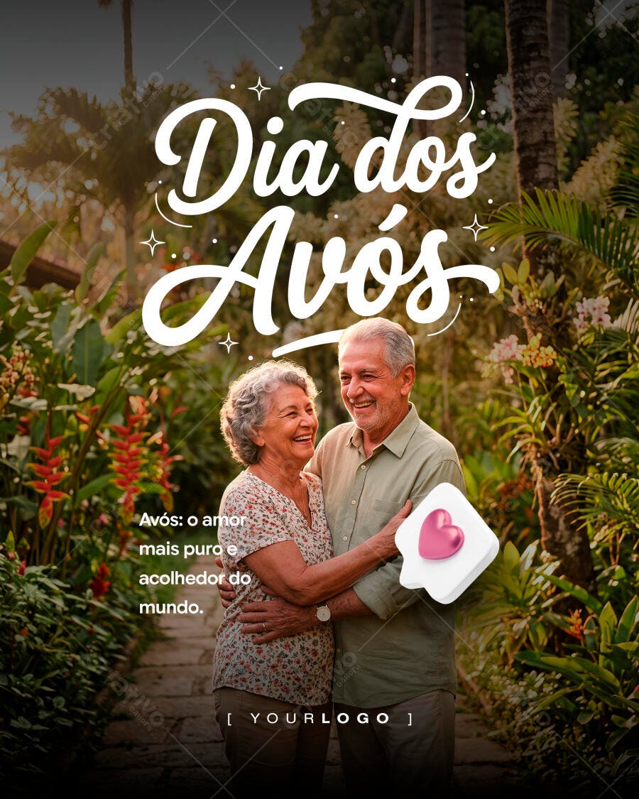 Post Dia dos Avós Julho Família PSD Editável