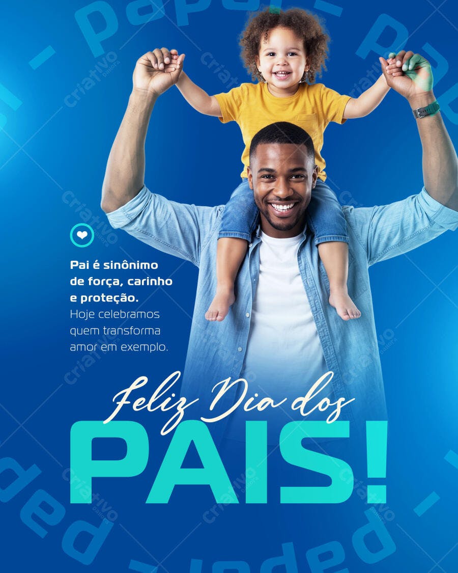 Post Dia dos Pais Agosto Família PSD Editável