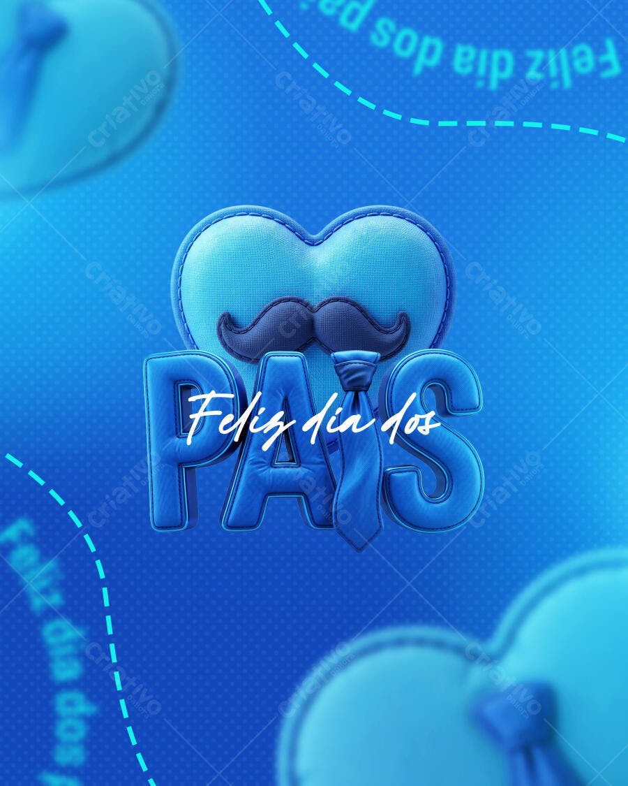 Post Dia dos Pais Bigode Gravata PSD Editável