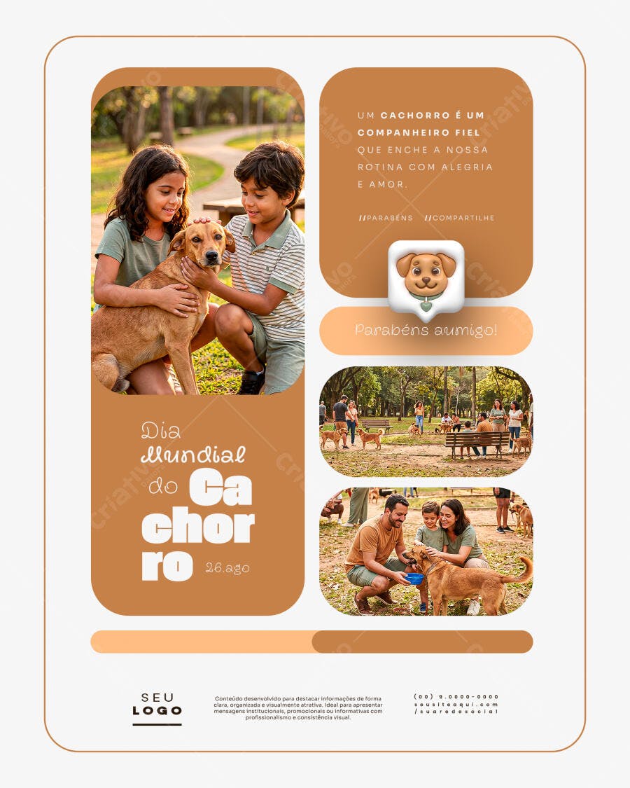 Post Dia Mundial do Cachorro Pet Shop PSD Editável