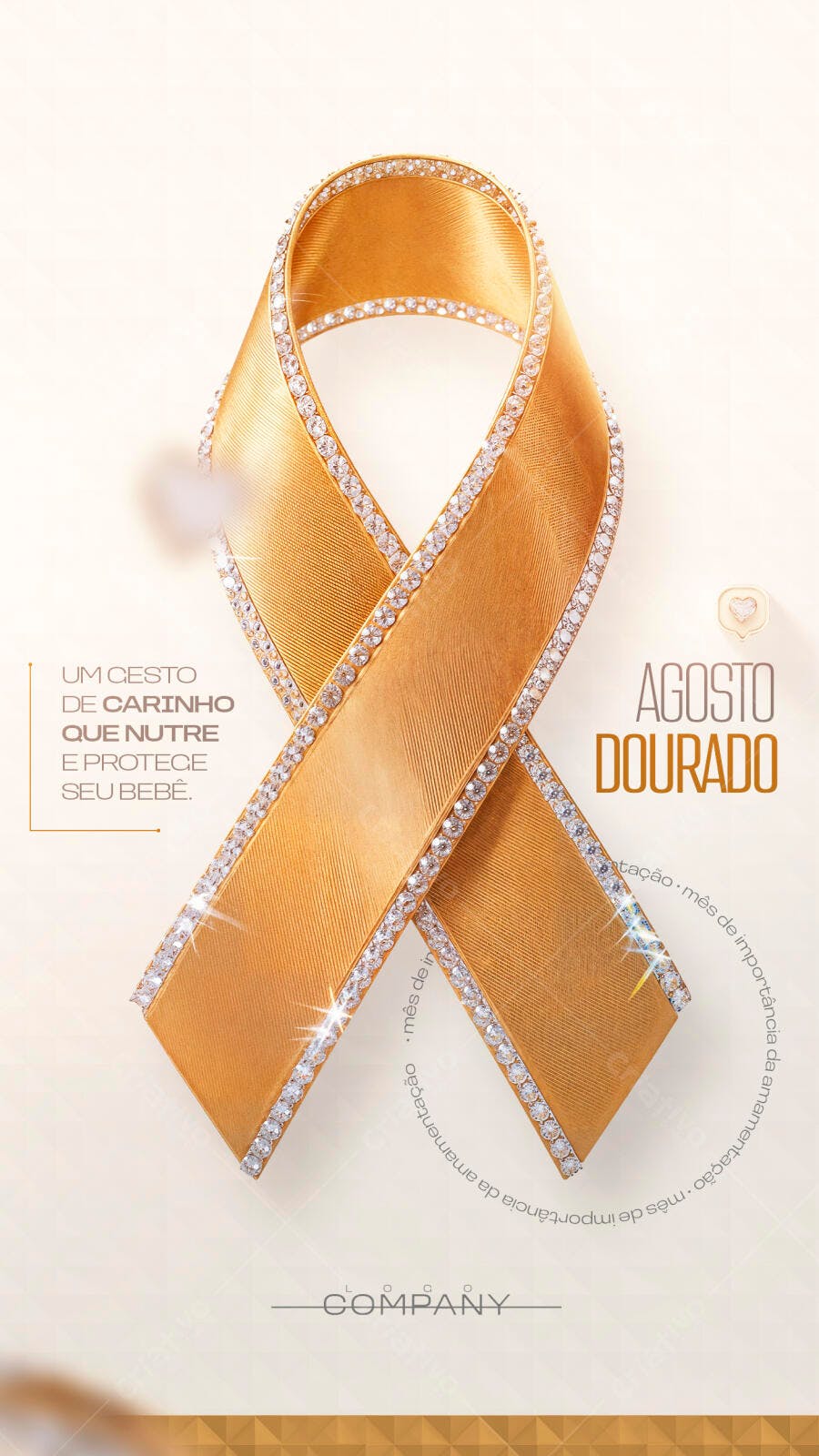 Post Instagram Agosto Dourado Amamentação PSD Editável