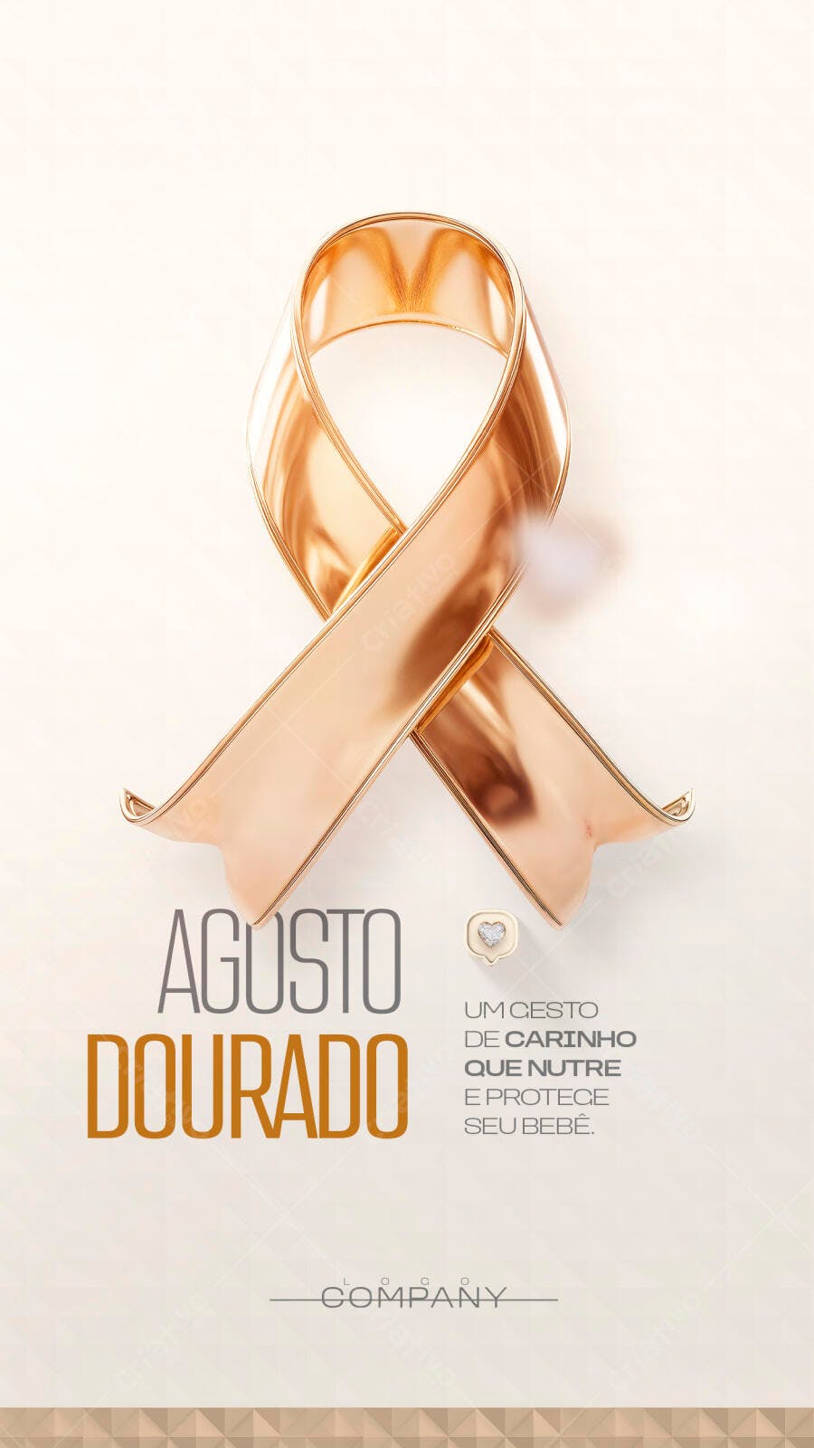 Post Instagram Agosto Dourado Amamentação PSD Editável