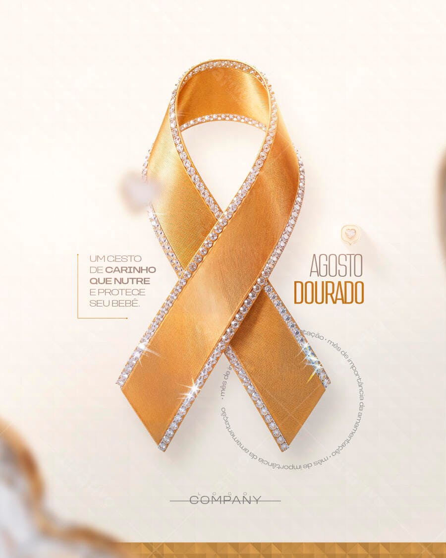 Post Instagram Agosto Dourado Amamentação PSD Editável