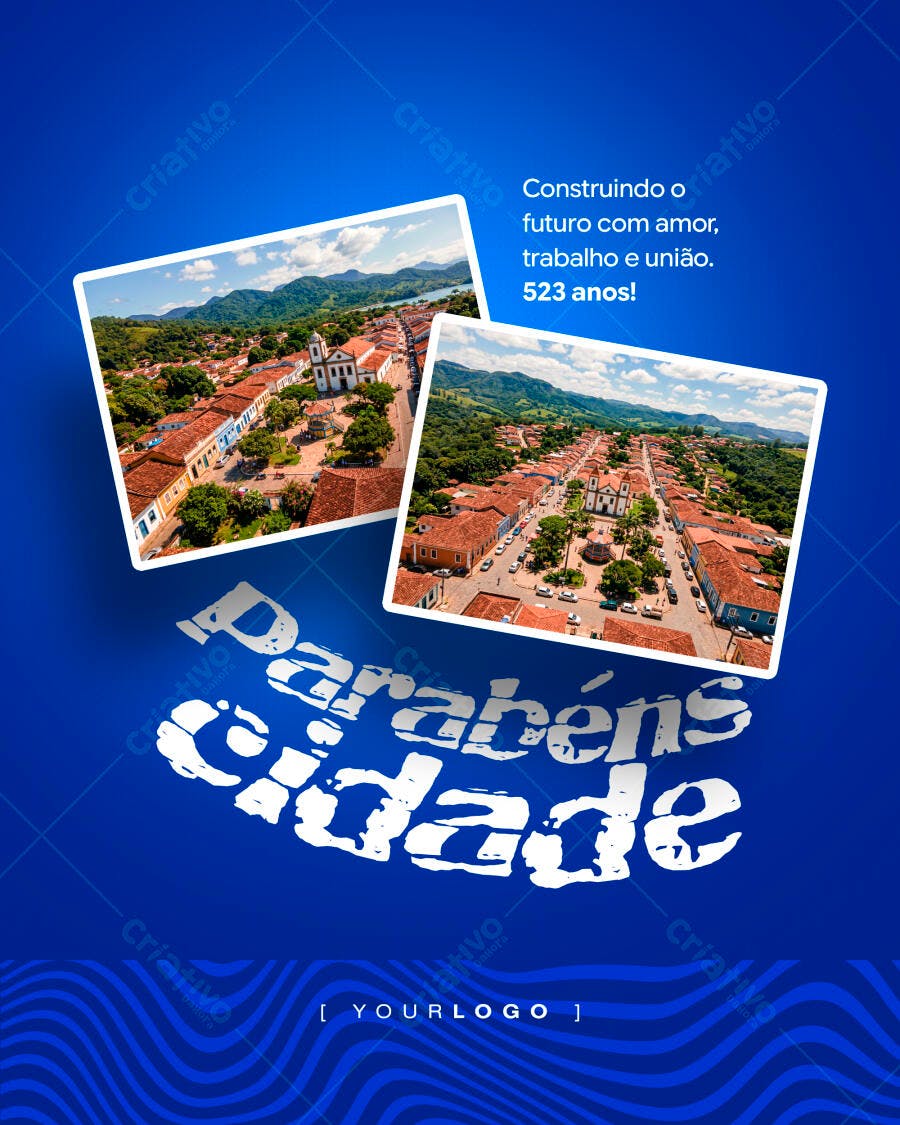 Post Instagram Aniversário Cidade PSD Editável
