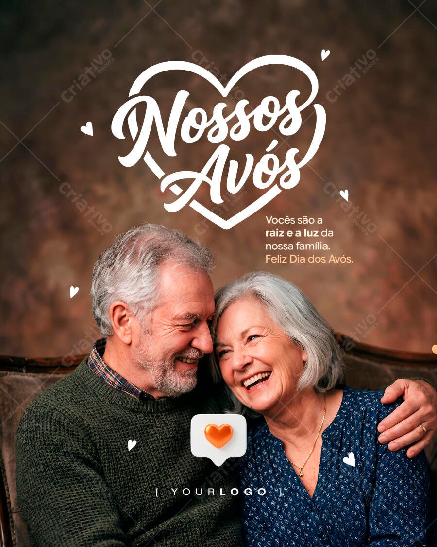 Post Instagram Dia dos Avós Agosto PSD Editável