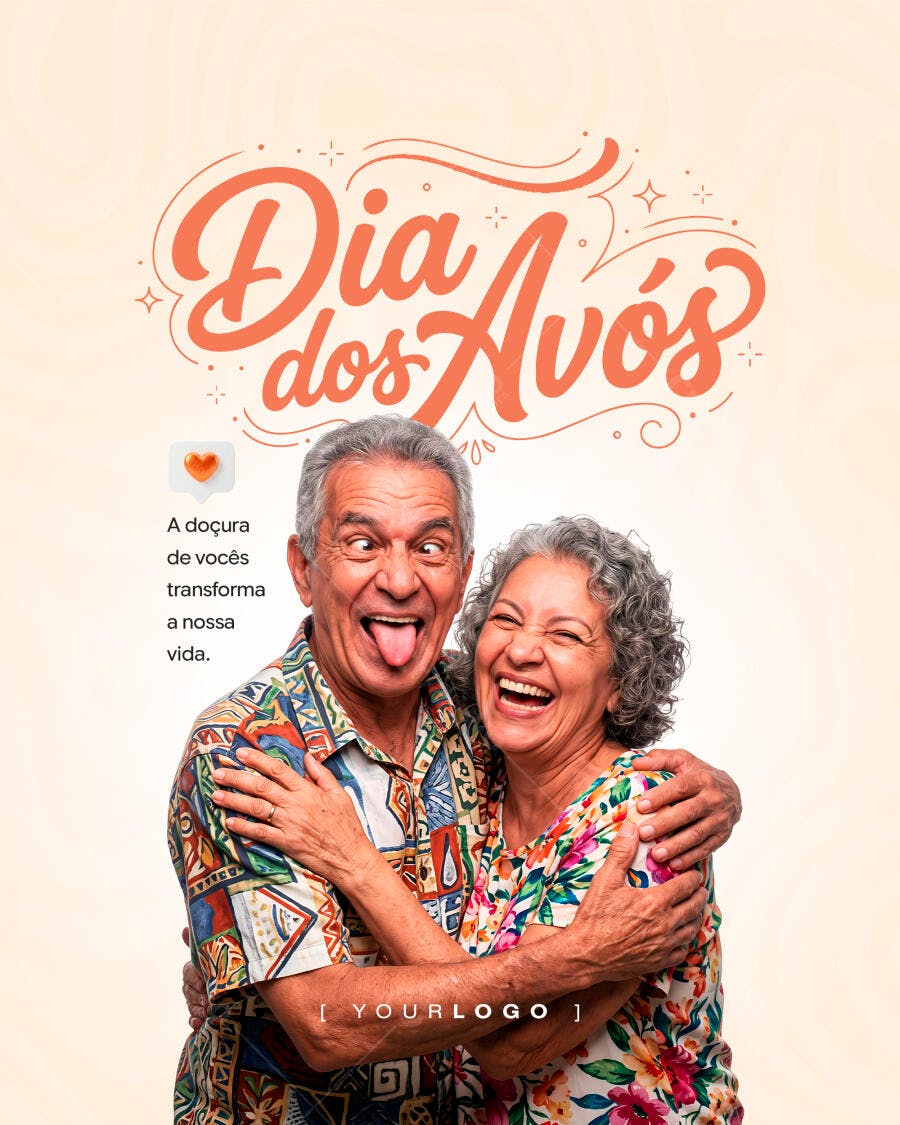Post Instagram Dia dos Avós Família PSD Editável