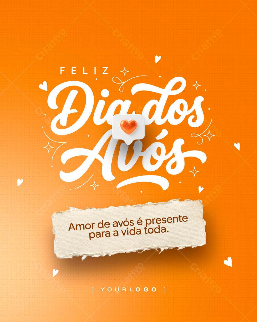 Post Instagram Dia dos Avós Julho PSD Editável