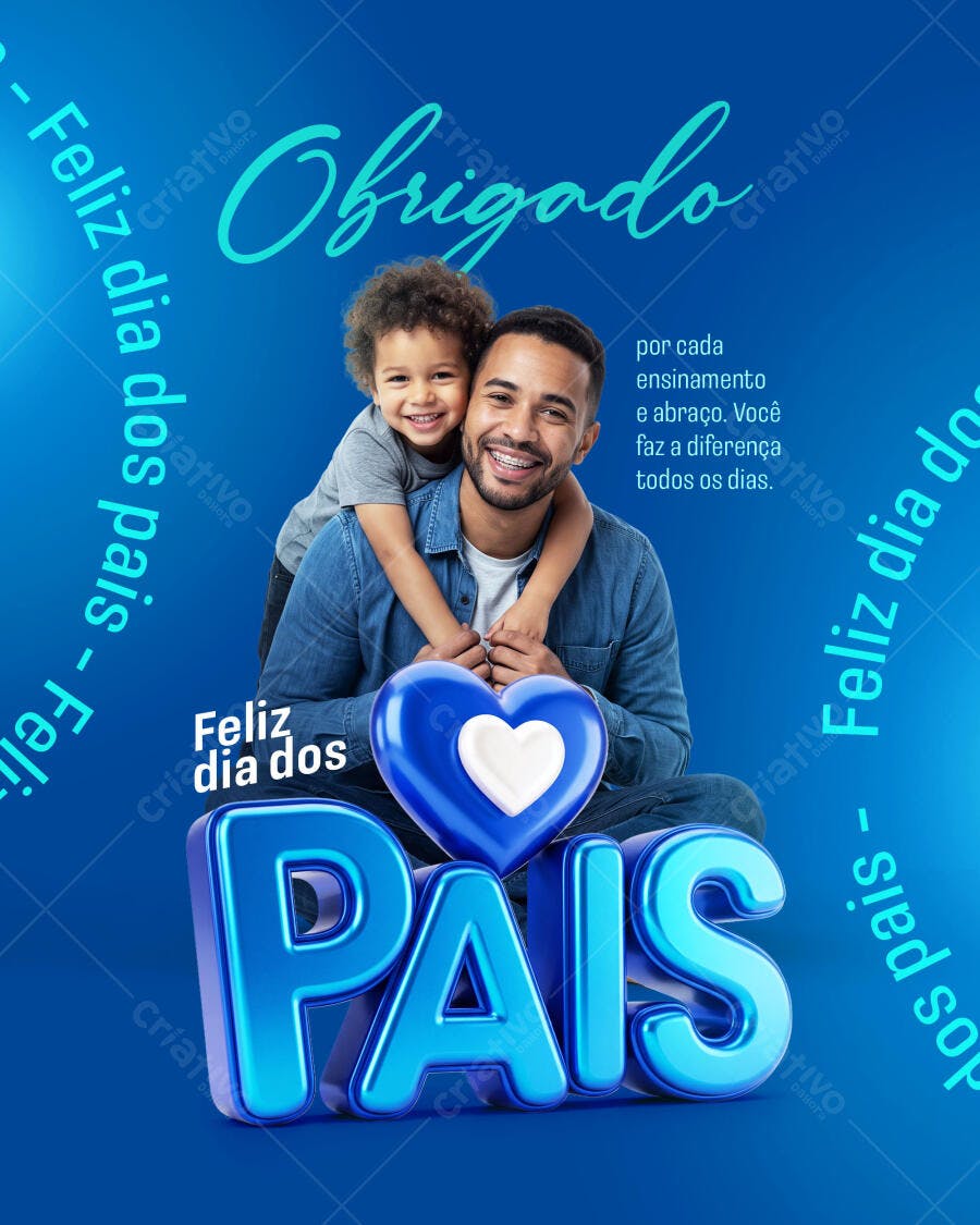Post Instagram Dia dos Pais Agosto PSD Editável