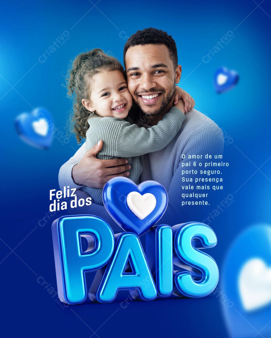 Post Instagram Dia dos Pais Agosto PSD Editável