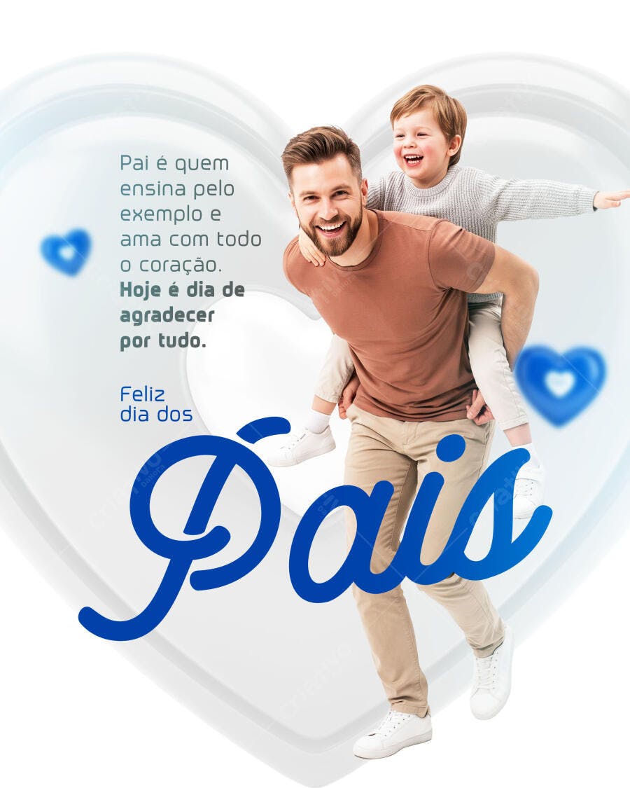 Post Instagram Dia dos Pais Agosto PSD Editável