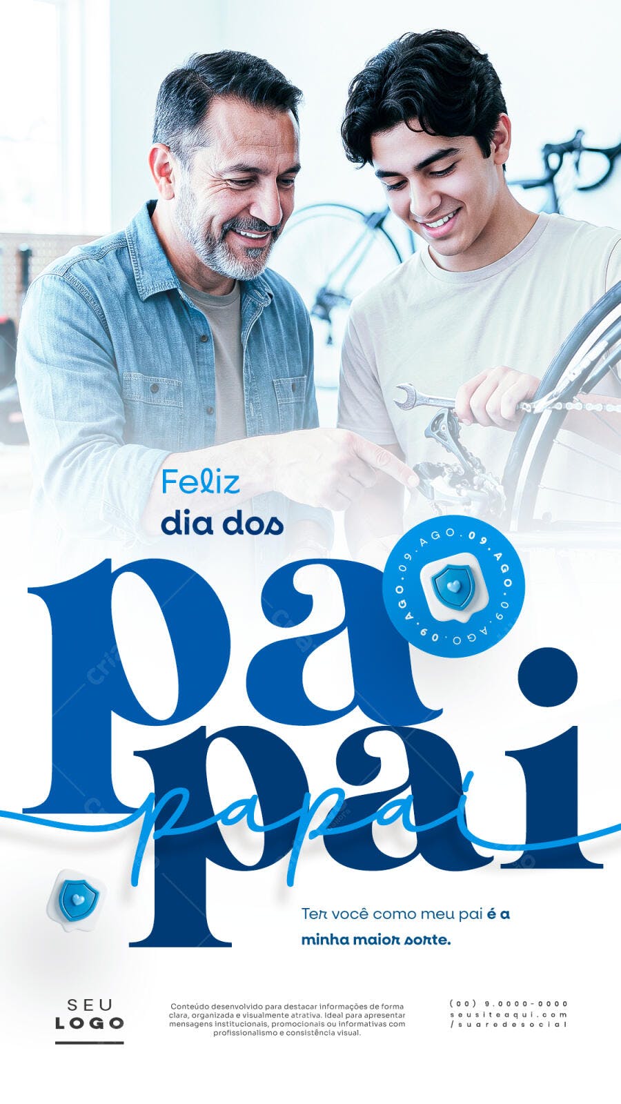 Post Instagram Dia dos Pais Agosto PSD Editável