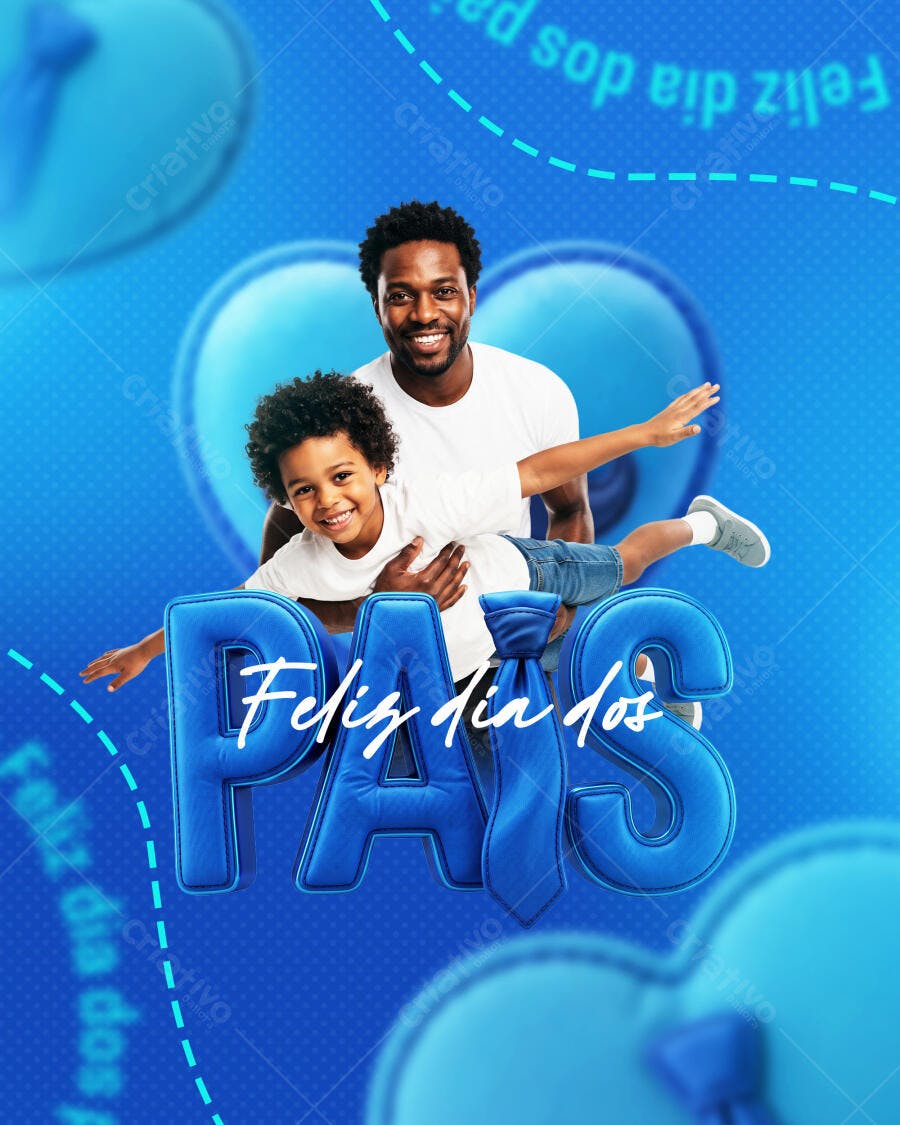 Post Instagram Dia dos Pais Azul PSD Editável