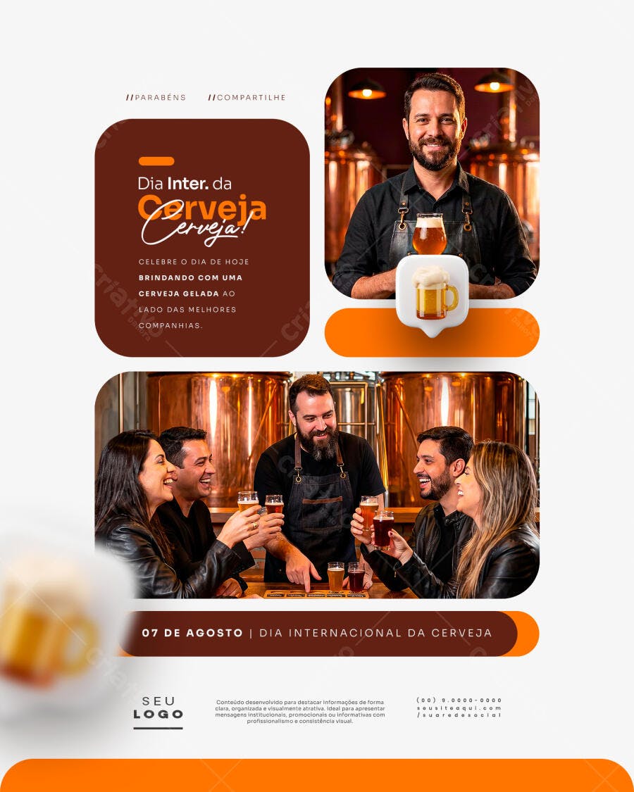 Post Instagram Dia Internacional da Cerveja PSD Editável