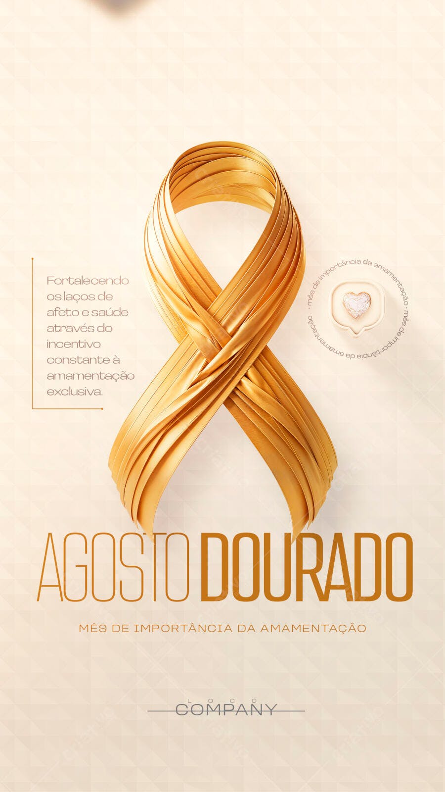Story Agosto Dourado Amamentação Saúde PSD Editável